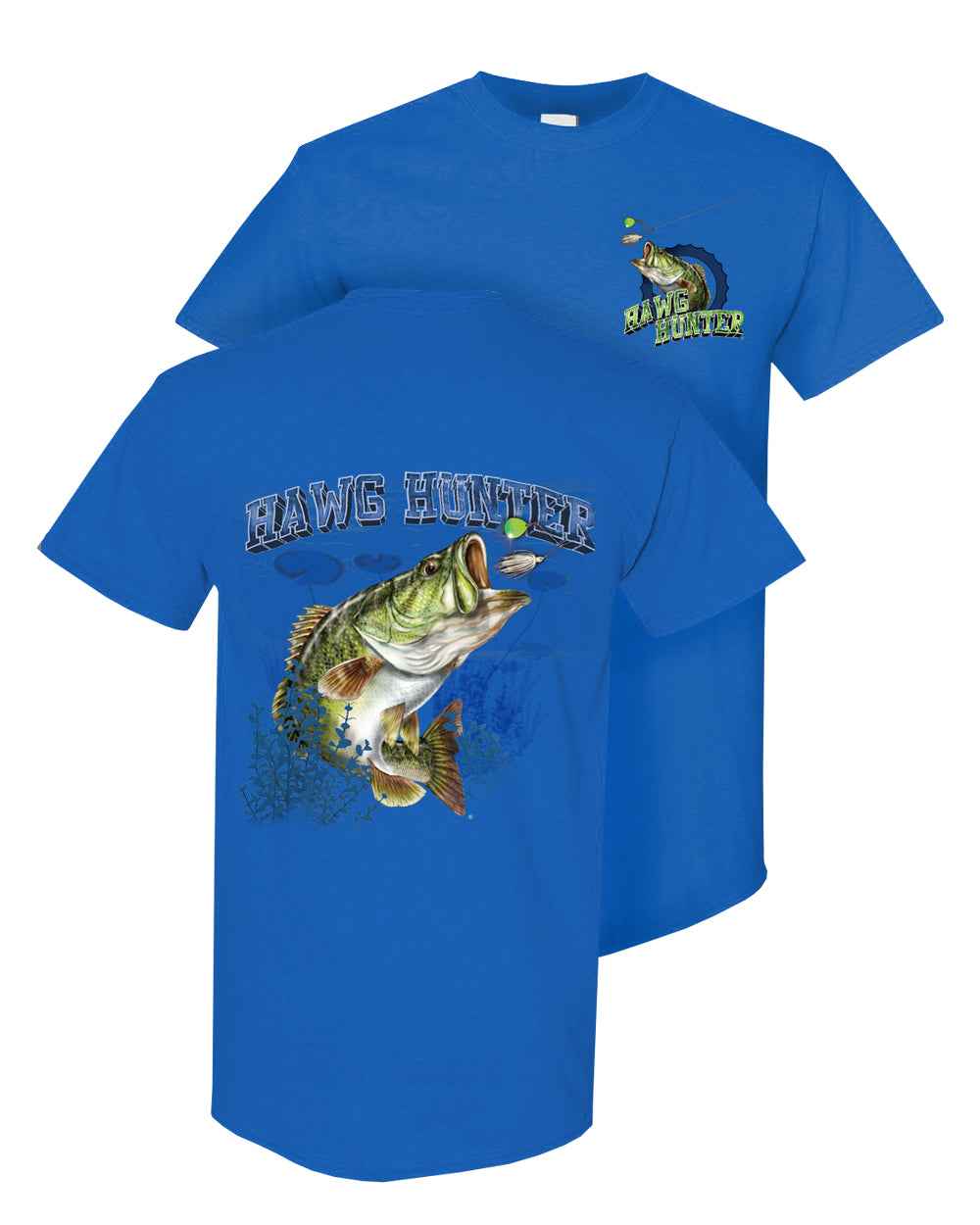 Largemouth Bass Hawg Hunter Two-Sided Short Sleeve T-Shirt