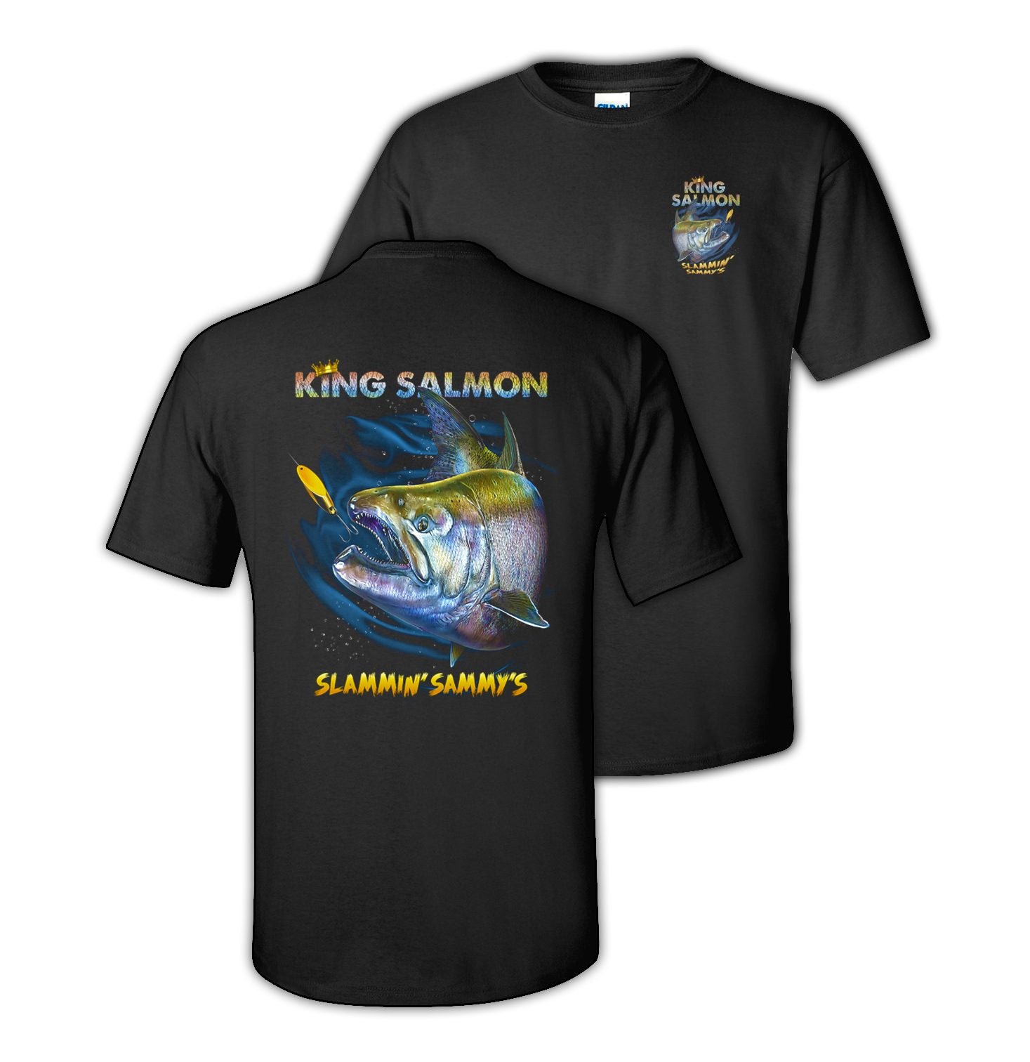 King Salmon “Slammin' Sammy's” Two- Sided Short Sleeve T-Shirt – Follow The  Action Product Lines