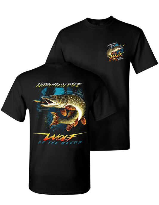 Northern Pike “Wolf of the Weeds” Two-Sided Short Sleeve T-Shirt