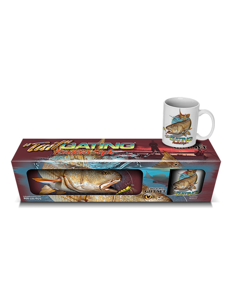 Redfish "Tail"Gating T-Shirt and Mug Premium Gift Set