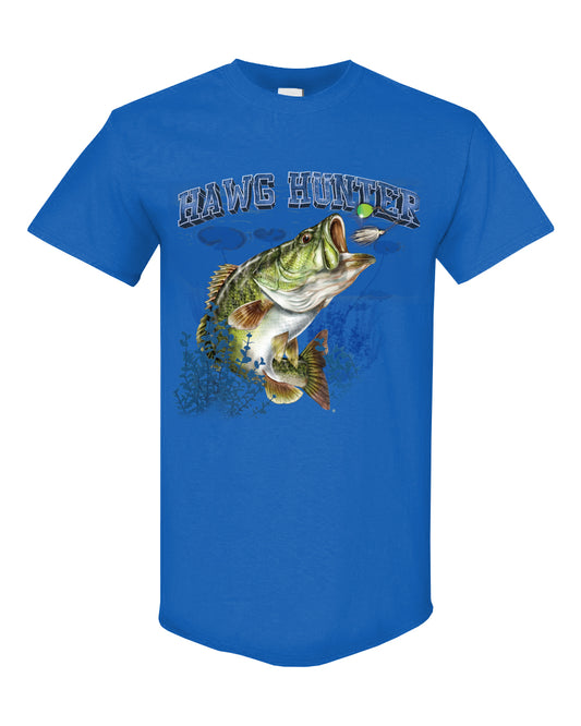 Largemouth Bass "Hawg Hunter" Full Front Design Short Sleeve T-Shirt