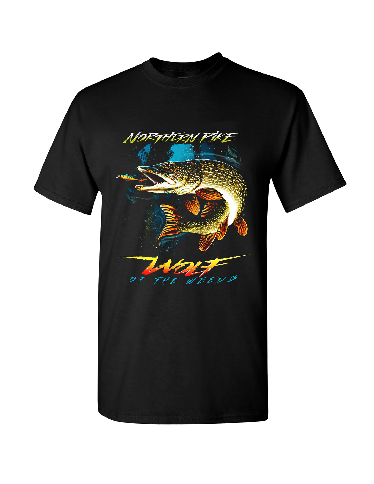 Northern Pike “Wolf of the Weeds” T-Shirt and Can Cooler Combos Gift Set