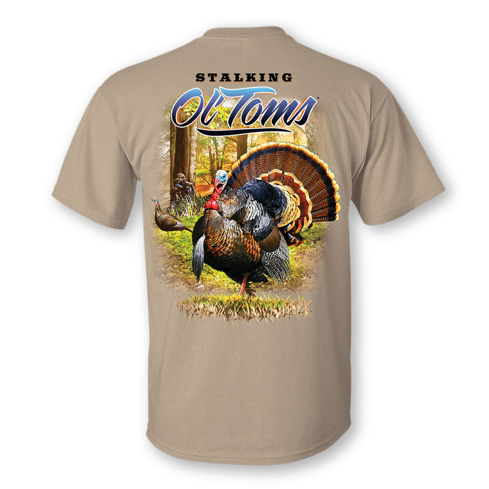 Turkey "Stalking Ol'Toms" Two-Sided Short Sleeve T-Shirt