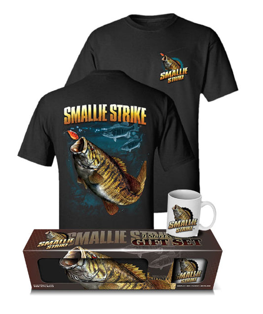 Smallmouth Bass "Smallie Strike" T-Shirt & Mug Premium Gift Set