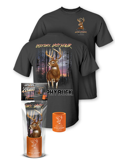 Whitetail Deer "Trophy Buck" T-Shirt and Can Cooler Combos Gift Set